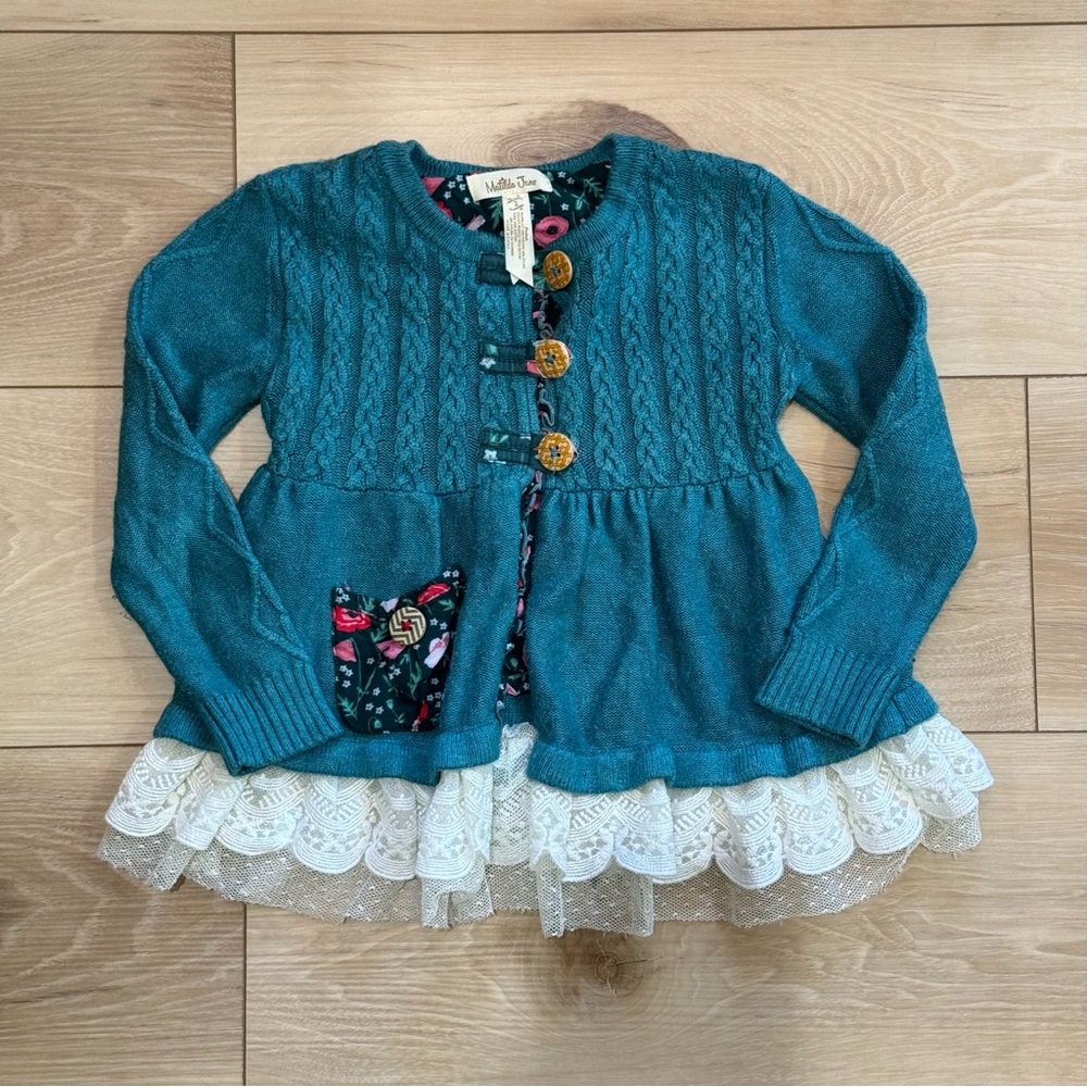Matilda Jane Cardigan with Lace Trim